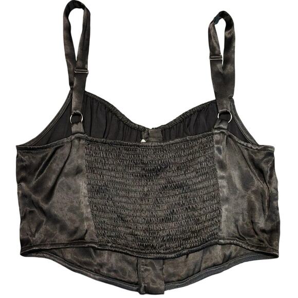 NWT ASTR The Label Tank Top Bustier Corset Crop Camisole Top Black Womens L - Picture 2 of 5